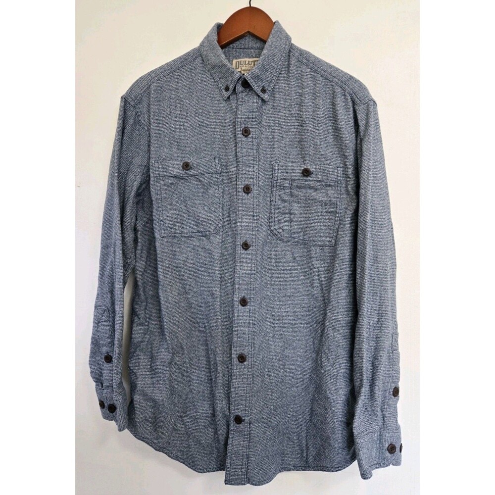 Duluth Trading Shirt Mens Size M Kennesaw Flannel Relaxed Fit Blue Casual